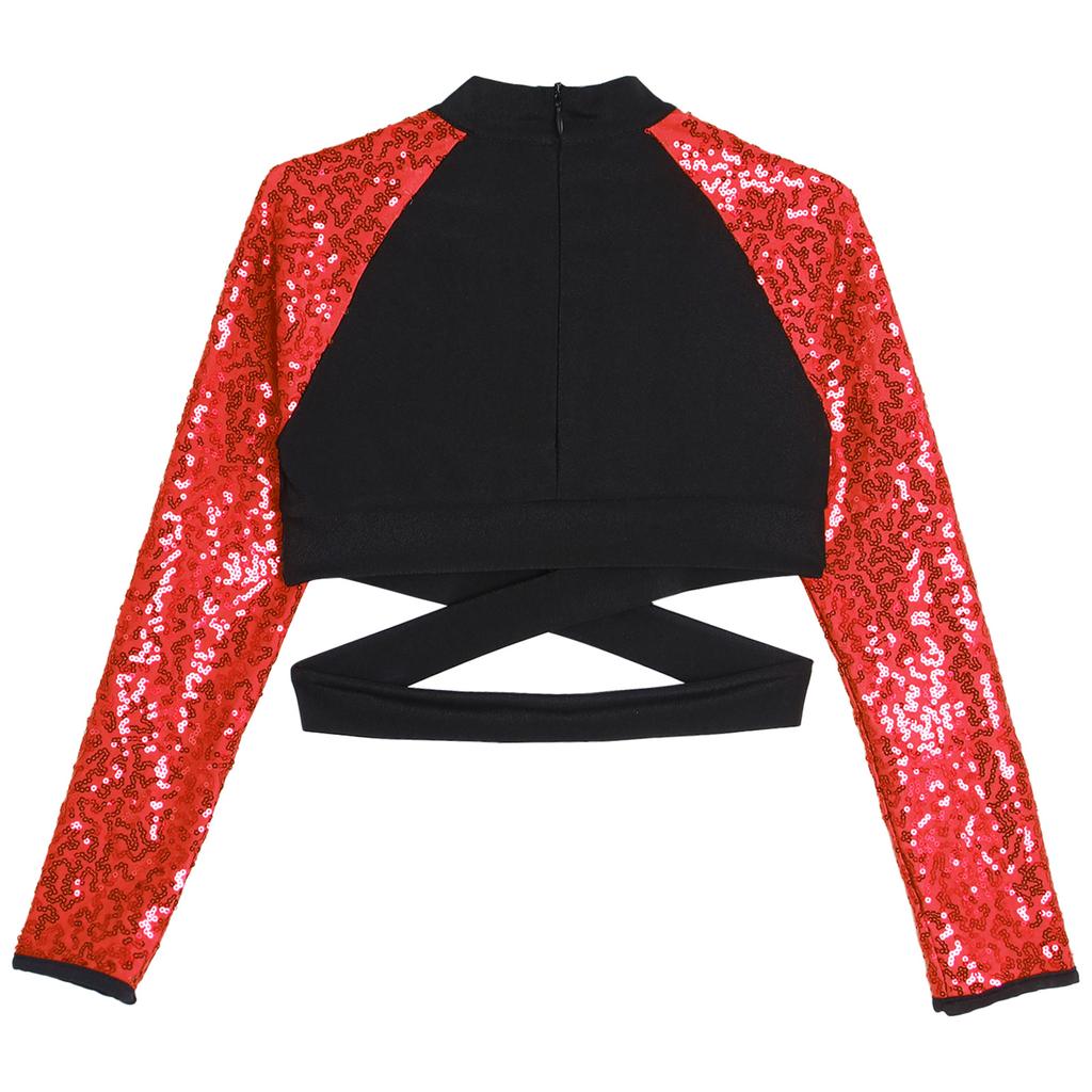 Блестящие топы с вырезами для девочек, джазовые танцевальные костюмы для хип-хопа, танцевальная одежда для выступлений на сцене, спортивная одежда