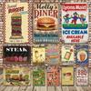 Vintage Coffee Metal Tin Sign  Retro Kitchen Art Wall Decor  Delicate Cooking Plate  Fast Food Plaque  Metal Poster for Home