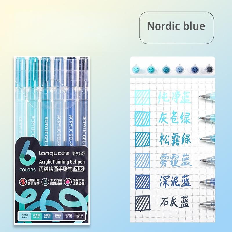 6 шт. Акриловые маркеры Гелевые чернила Винтажный маркер Лайнер 1,0 мм Тонкий наконечник DIY Крафт Живопись Рисование Канцелярские товары Подарок