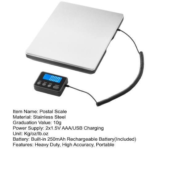 Цифровые почтовые весы с ЖК-дисплеем, сверхмощные весы для доставки из нержавеющей стали, высокая точность 200 кг/0,01 кг