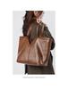 2024 Autumn Korean-Style Genuine Leather Women's Tote and Shoulder Bag, Large Capacity Cowhide Handbag.