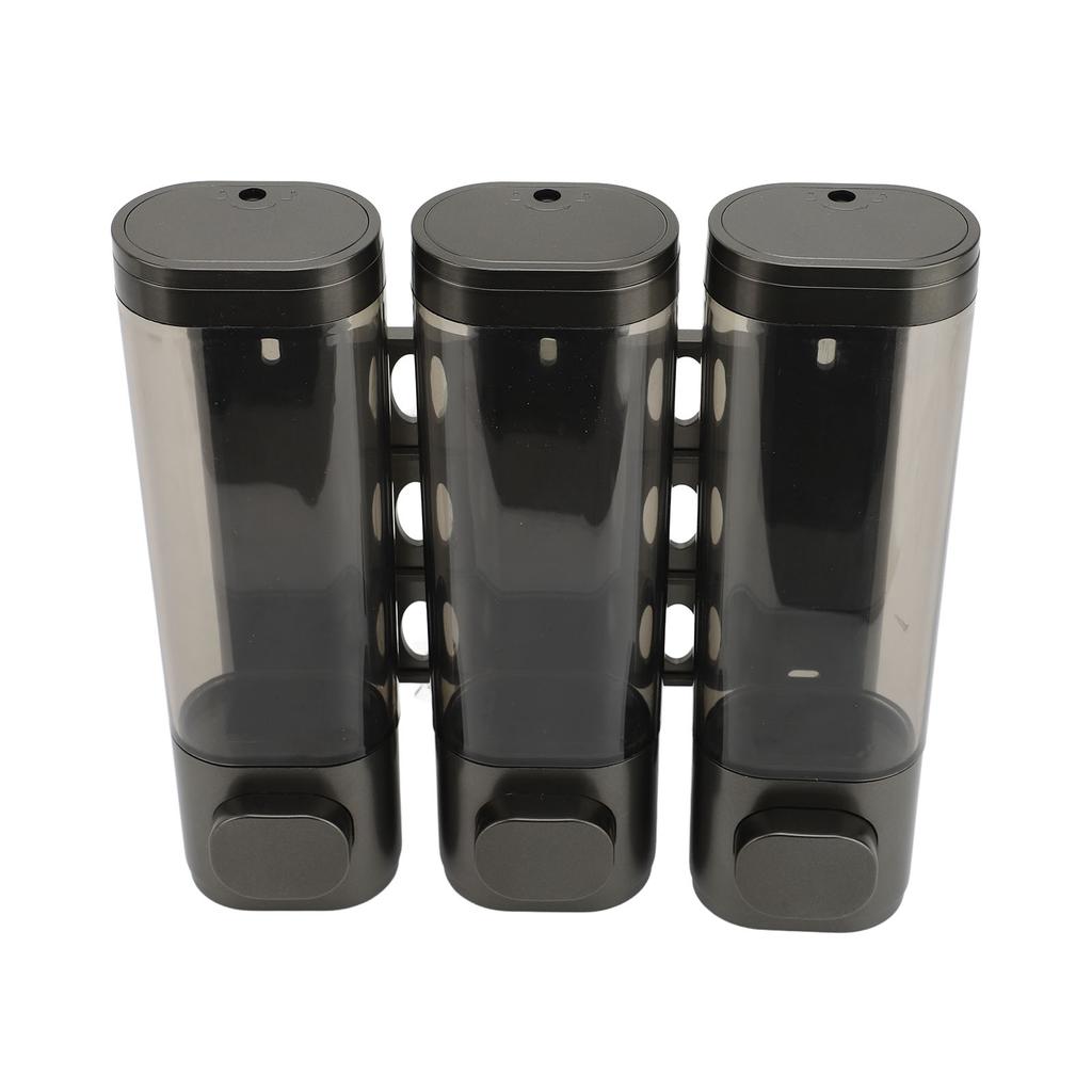 3 In 1 300ml Press Liquid Soap Dispenser Wall Mount Bathroom Shower Shampoo Hair Conditioner