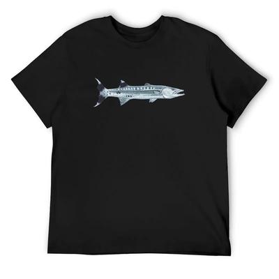 Футболка GREAT BARRACUDA-Sphyraena barracuda оверсайз корейская мода футбольная футболка рубашки мужские с принтом