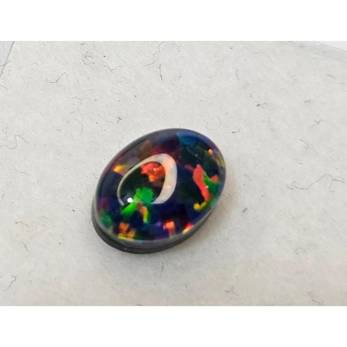 Natural Oval Cabochon Black Fire Opal Australian 1-2 Ct Fabulous Loose Gemstone