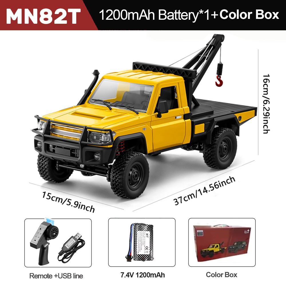 MN82T RC Crawler 1/12 2.4G 4WD Remote Control Off-road Pickup Simulation Crane Vehicle Electric Climbing Car Model Toys for Kids