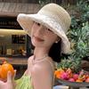 Дышащая женская соломенная шляпа с широкими полями, кружевным бантом, солнцезащитная кепка, летняя шляпа от солнца с цветком, для путешествий