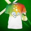 The 3D Printed Short-sleeved T-shirts for Men's and Women's Badminton in Summer Are Fashionable, Comfortable and Cool