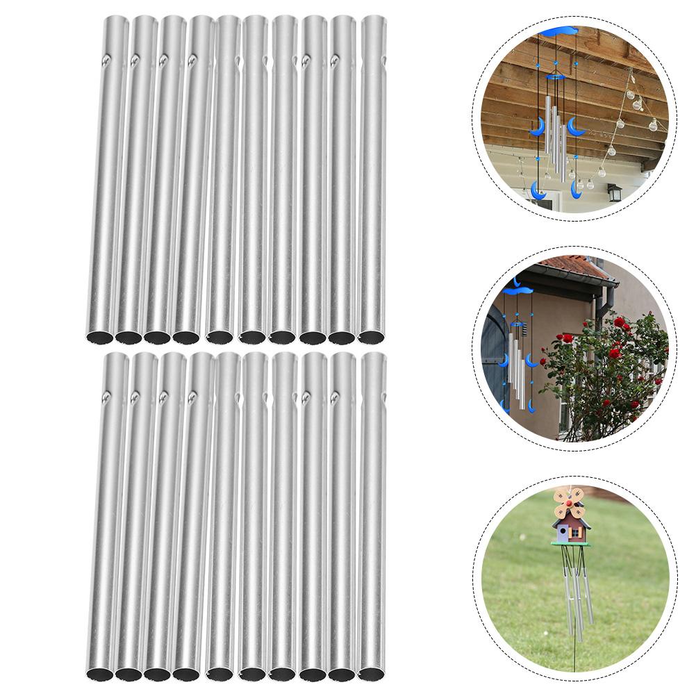 20Pcs Metal Pipe Diy Aluminum Pipes Wind Chime Making Tubes Diy Hanging Pendant Metal Wind Chime Pendant