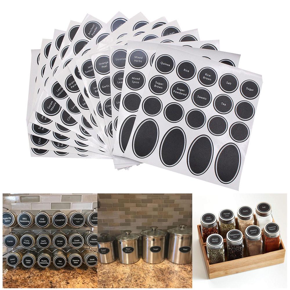 320+ Printed  Jar and Pantry Label Set Chalkboard Round Stickers  Labels