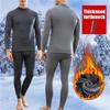 Winter Men Thermal Underwear Warm Soft Cotton Fleece-Lined Warm Panels Long Johns Thermo Clothing Pajamas Set