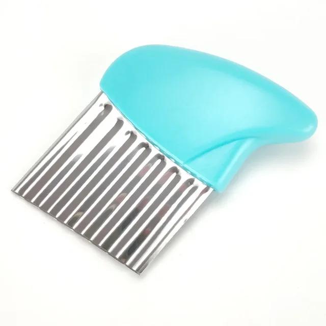 Картофельная резка Чипсы Устройство для приготовления картофеля фри Нержавеющая сталь Волнистый нож Измельчитель картофеля фри Нож для картофеля Измельчитель Морщинистый волнистый слайсер