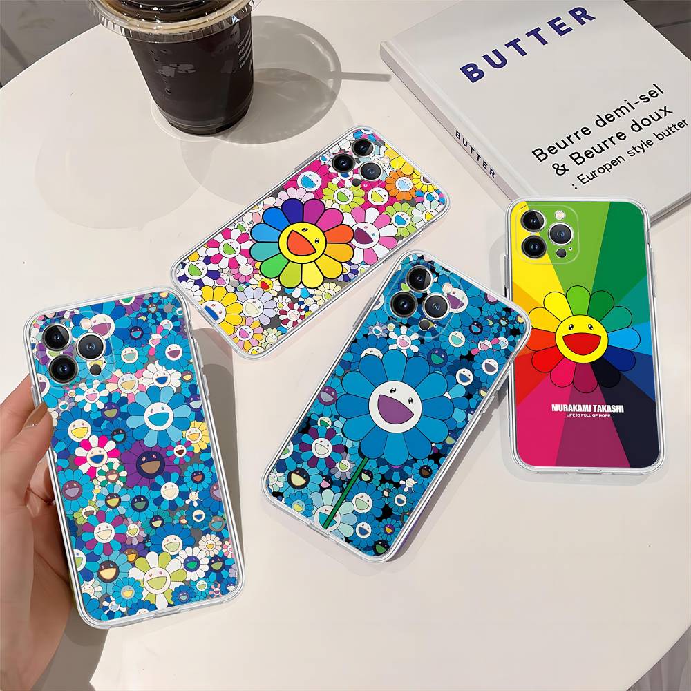Арт японский M-Murakami Artisti T-Takash TPU Силиконовый Чехол Для IPhone 11 12 13 14 15 16 17 Pro Max Ударопрочный Прозрачная Задняя Крышка