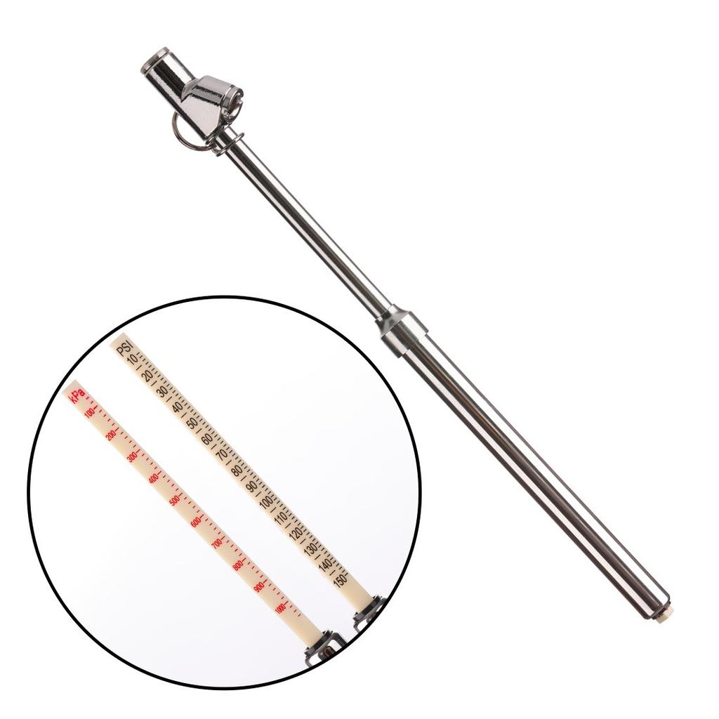 CZC AUTO Tire Pressure Gauge, Straight-on Foot Dual Head Chucks Auto Service Gage, Heavy Duty Air Gauge 10-150PSI 100-1000KPa for Car Truck RV Van (1