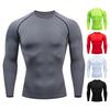 Men Fitness T-shirt O-Neck Long Sleeve Skinny Fit Sports Tops Quick-drying Fitness Pullover Tees Sportswear