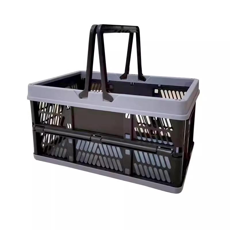 Складная пластиковая корзина для покупок овощей - Толстая, большая вместимость для хранения и пикников