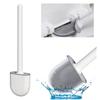 Wall Mounted Toilet Brush Silicone Flat Brush Head Toilet Brush Cleaner Brush Set Toilet Cleaning Brush Bathroom 1PC