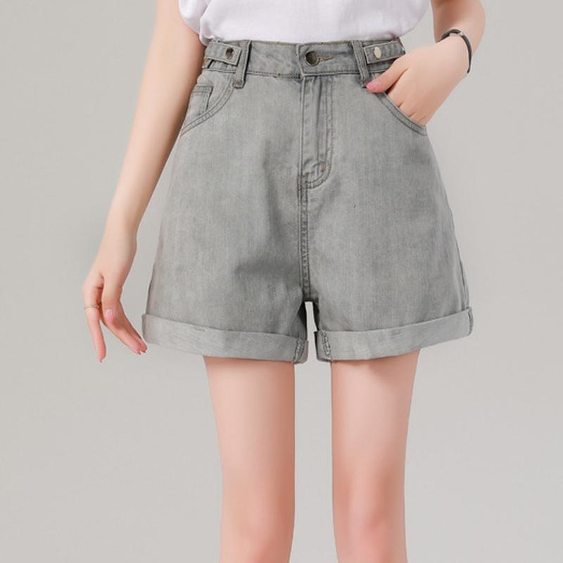 Летние женские модные джинсы, джинсовые шорты, свободные повседневные шорты для завивки, джинсы с эластичной резинкой на талии, большие размеры