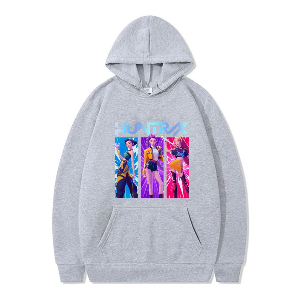 K-pop Охотники на демонов Руми Мира Зои Графическое худи Мужская мода Повседневный флисовый пуловер Мужчины Женщины Винтажные худи оверсайз