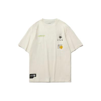 Футболка унисекс Li Ning CF Exploration Series Alien Relic Loose, топы облачно-белого цвета AHSR552-5