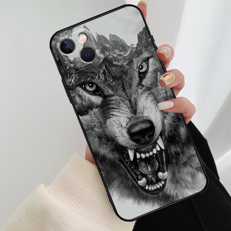 Чехол для телефона с изображением воющего волка для iPhone 17 Pro Max 14 13 12 11 15 16 Pro Max mini 15 16 Plus 16e 17 Air Cover