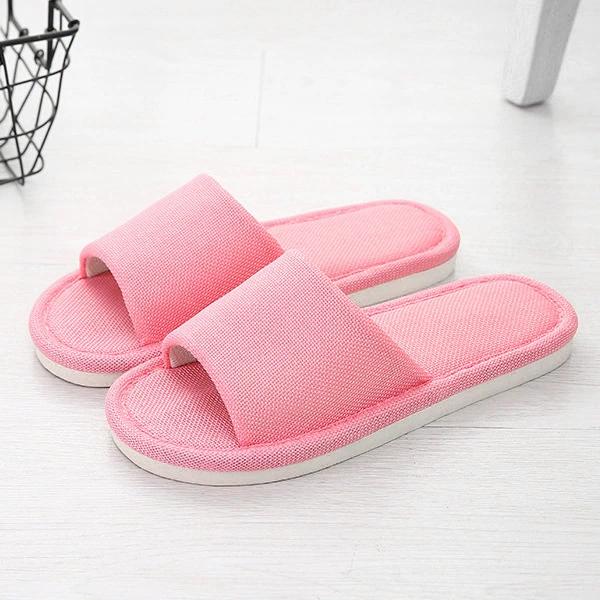 Льняные тапочки женские весна и осень четыре сезона для дома хлопок лен дома нескользящие летние мужские пары