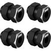 INJORA Black Stainless Steel Wheel Hex Hub +5mm Extenders for Axial SCX24 Upgrade 1/24 RC Crawler, 12g/Set