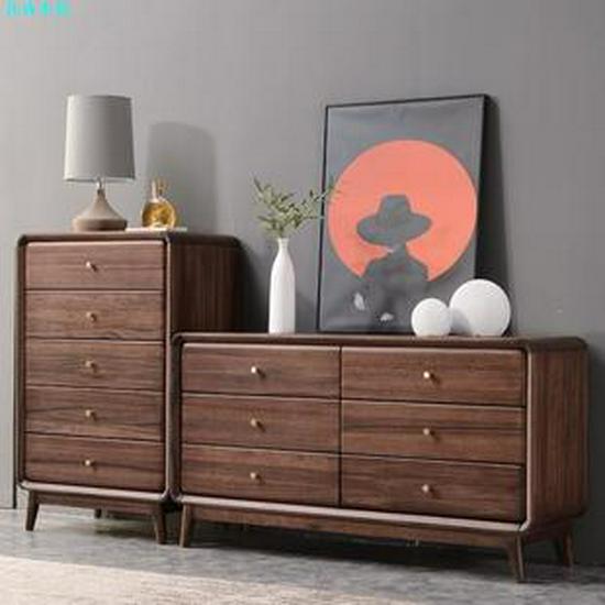Japanese Minimalist Black Walnut Tatami Platform Bed - Nordic Low-Profile, Solid Wood, Headboard-Free Design