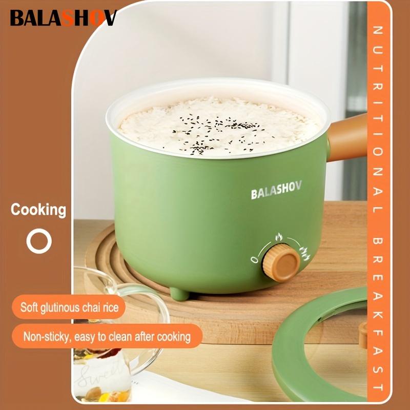 Электрокастрюля с антипригарным покрытием и решеткой для приготовления на пару, портативная мини-кастрюля для быстрого приготовления рамена, регулируемый источник питания, вок с антипригарным покрытием, для готовки