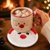 Handmade Non Slip Mat Knitted Table Mat Crochet Christmas Coaster  Table Decoration