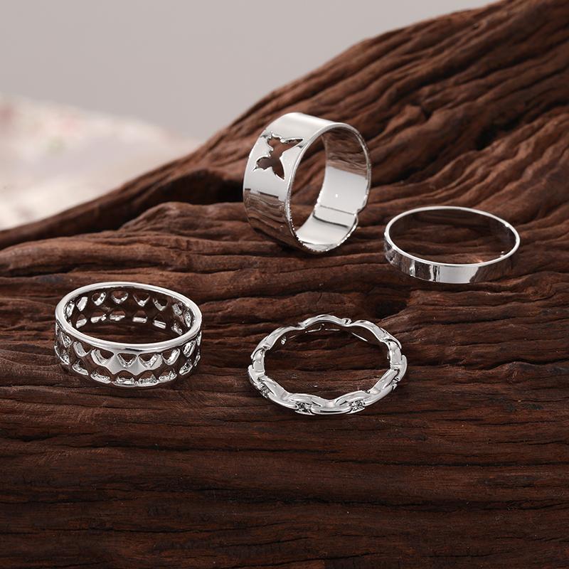 Butterfly Suit Hollow Opening Adjustment Jewelry Ring Charm Suit