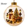Indoor Outdoor Festive Decor Lighted Christmas Star Ornaments for Holiday Tree Decoration, Acrylic Shatterproof Hanging Home Party with Snowman Design
