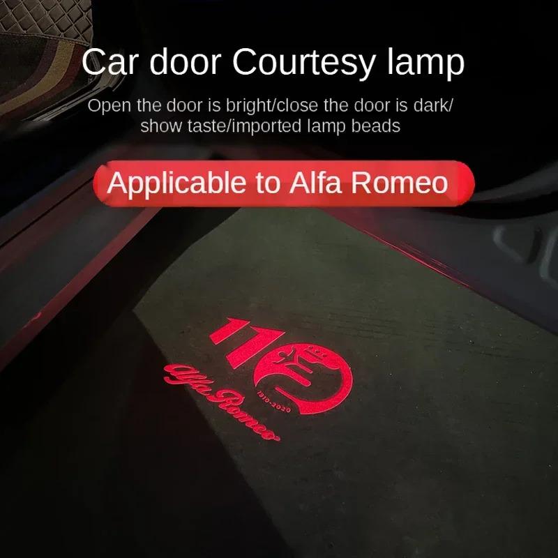 Car Stickers 2pcs LED Car Welcome Logo Light Door Projector Light For Alfa Romeo Giulia 952 Tonale Mito, Spider 159, Stelvio 94KB1