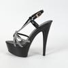 Sexy Red Women's Sandals 15cm Slim Heel Crystal Slim Heel Transparent Car Model Music Festival LFD-8661-B5