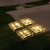 Outdoor Garden Solar Glass Brick Light Waterproof Led Square Solar Ice Floor Tile Buried Light Ice Cube Rocks Garden Light