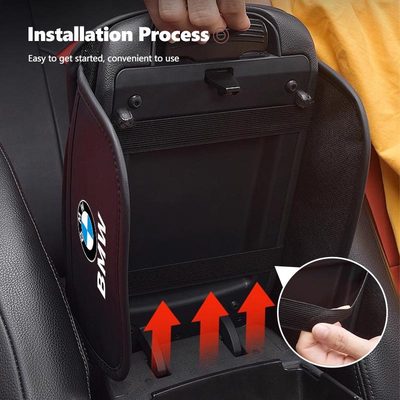 Leather Car Elbow Support Storage Box Armrest Cushion With Pocket For BMW M Performance E36 E46 E60 E90 E91 E92 E93 F30 F20