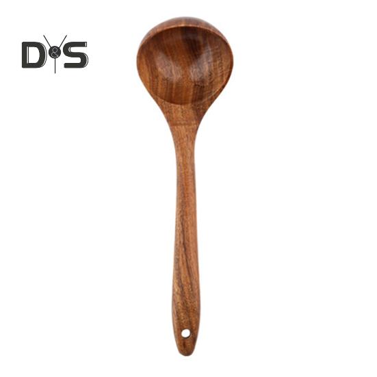 Деревянная кухонная утварь Бытовая лопатка Ложка для супа Ложка для смешивания Антипригарная кухонная утварь с защитой от царапин для повседневного использования