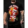 Santa Claus 3D Printed Men's T-shirt Fashionable Christmas Holiday Gift Men Round Neck Short Sleeved Oversized Hip Hop Clothing