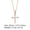 Golden Zirconia Arrow Cross Pendant Necklace, Dainty Jewelry for Women