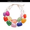 Irregular Acrylic Beaded Double-layer Necklace Exaggerated Fashion Jewelry Beaded Necklace Dopamine Color Clavicle Chain Gift