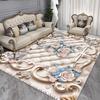Европейский ковер в стиле легкой роскоши для гостиной, большого размера, с цветочным узором, для домашнего декора спальни, моющиеся коврики для лаунжа с противоскользящим покрытием