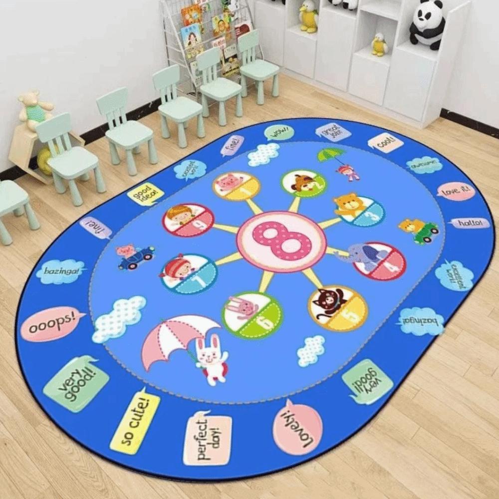 Animal Number Educational Carpet Cartoon Pattern Play Mat Kids Education Hopscotch Carpet Bedroom