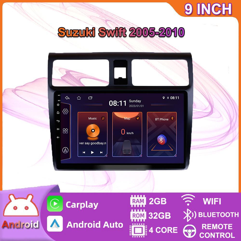 Автомобильный радиоприемник на базе Android Carplay для Suzuki Swift 2005-2010, автомобильный мультимедийный видеоплеер, GPS-навигация, WIFI, 4 + 64 ГБ