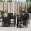 VidaXL Lot de 4 Chaises de Jardin avec Coussins, Sièges avec Dossier, Chaises à Manger, Meubles de Terrasse Patio, Noir 365035