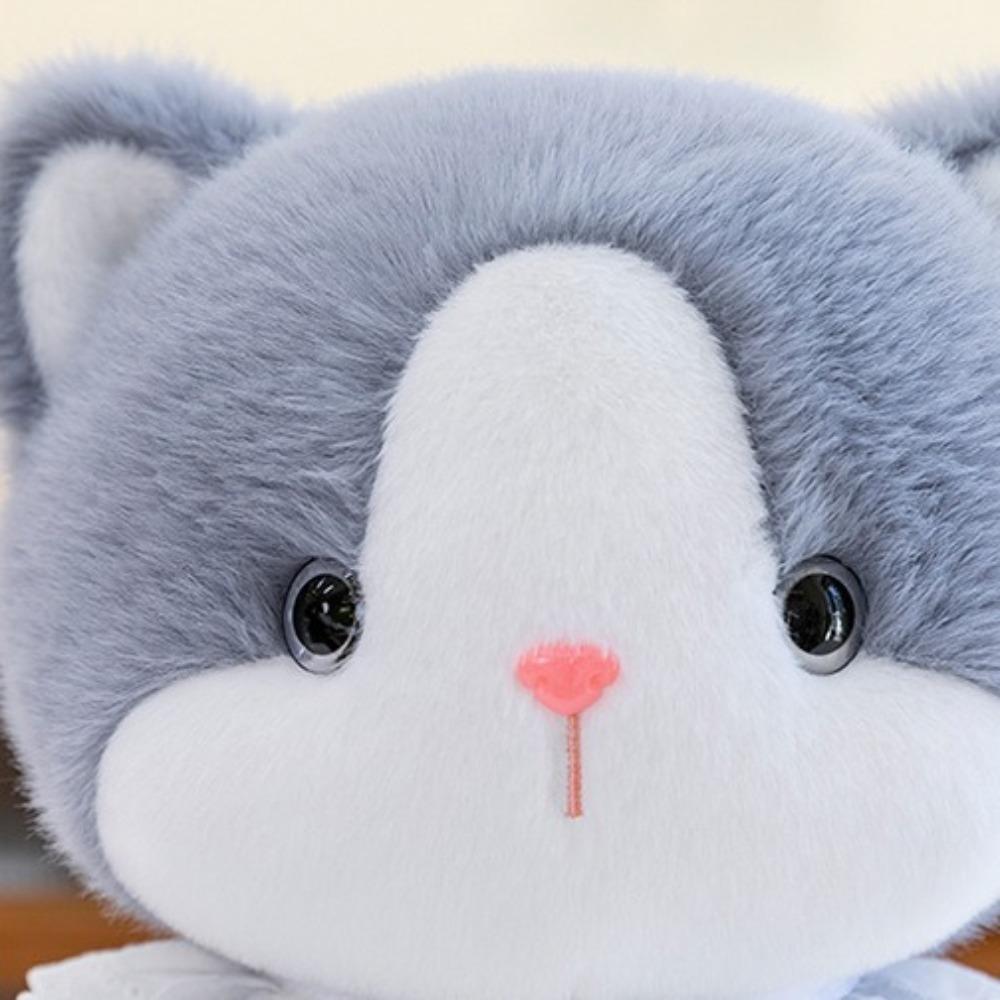 Fluffy Cat Plush Doll Lace Scarf Cat Stuffed Toy Kawaii Cat Baby Doll  Birthday