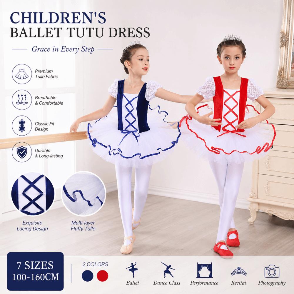 Cross Ribbon Ballet Costume Dress Velvet Kids Ballet Tutu Skirt Ballet Performance