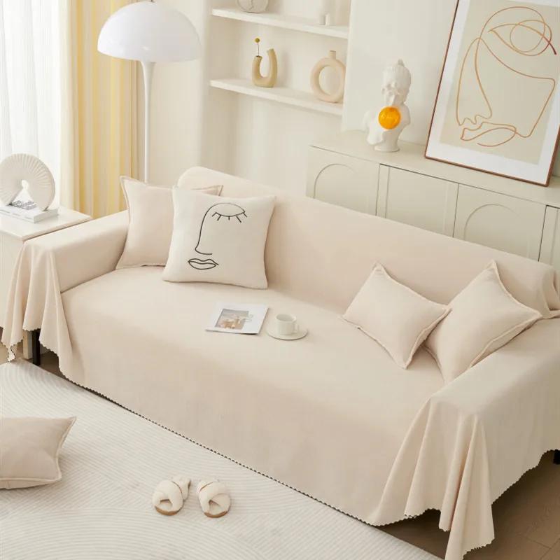Solid Color Sofa Cover Blankets Chenille Sofa Cover for Living Room Modern Couch Protector Covers Soft Thicken Sofa Towel Decor