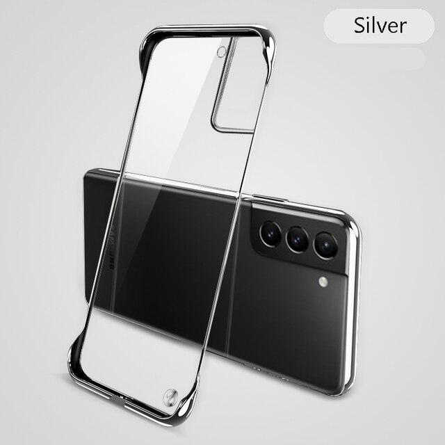 Гальванизированный безрамный прозрачный ультратонкий чехол для Samsung Galaxy S24 Ultra S24 FE S23 Plus S22 прозрачный жесткий бампер противоударный защитный чехол