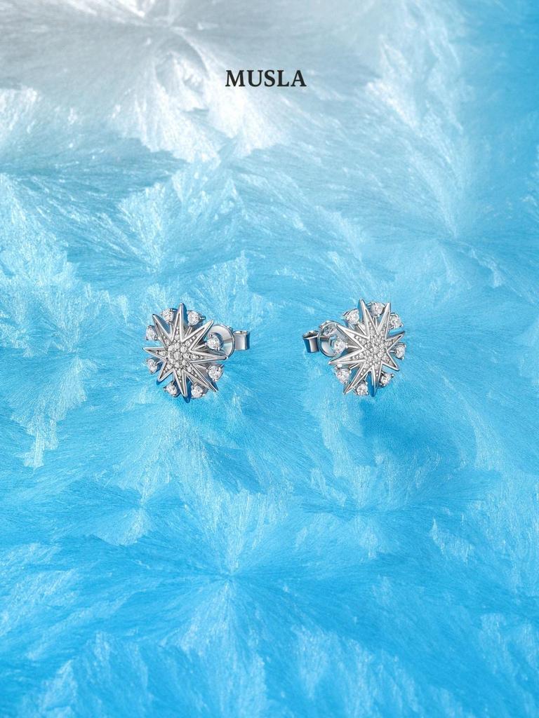 Musla Design Ювелирные изделия для женщин Модные серьги Серьги из стерлингового серебра 925 пробы Модные серьги-пусеты с цирконом