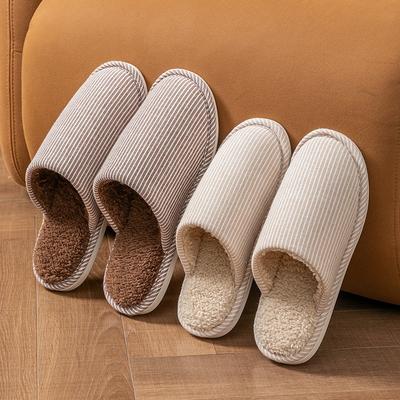 Хлопковые тапочки мужские зимние домашние комнатные нескользящие бытовые напольные парные теплые плюшевые тапочки женские осенне-зимние туфли
