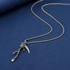 Gothic Punk Skull Reaper Pendant Necklace Men Titanium Steel Box Chain Dark Style Hip Hop Accessory